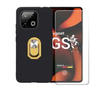 BMPNLSZ Coque pour Gigaset GS6+Jaune Anneau+Verre trempé
