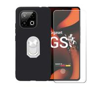 BMPNLSZ Coque pour Gigaset GS6 Pro+Blanc Anneau+Verre trempé