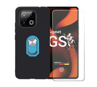 BMPNLSZ Coque pour Gigaset GS6 Pro+Bleu Anneau+Verre trempé