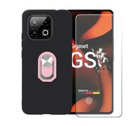 BMPNLSZ Coque pour Gigaset GS6 Pro+Couleur Rose Anneau+Verre trempé