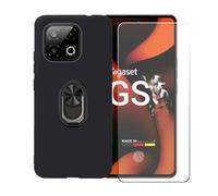 BMPNLSZ Coque pour Gigaset GS6 Pro+Noir Anneau+Verre trempé