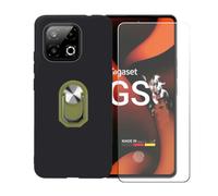 BMPNLSZ Coque pour Gigaset GS6 Pro+Vert Anneau+Verre trempé