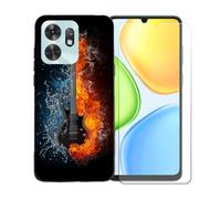 BMPNLSZ Coque pour Honor X6d 5G, Silicone TPU Cover Souple Cristal Bumper Housse Étui Case + Film Protecteur Verre trempé écran pour Honor X6d 5G - BST16