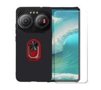 BMPNLSZ Coque pour IIIF150 AIR 3S + Rouge Anneau de Support Rotatif Amovible à 360 degrés, Noir Silicone TPU Cover Bumper Housse Étui Case + HD Film Protecteur.