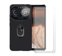 BMPNLSZ Coque pour IIIF150 B3C Spec + Noir Anneau de Support Rotatif Amovible à 360 degrés, Noir Silicone TPU Cover Bumper Housse Étui Case + [2 pièces] Verre trempé écran.