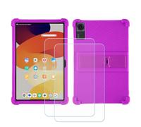 BMPNLSZ Coque pour Lenovo Tab K12, Silicone TPU Cover Souple Cristal Bumper Housse Étui Case + 2 Film Protecteur Verre trempé écran (12,1") - La Couleur Violette
