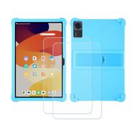 BMPNLSZ Coque pour Lenovo Tab K12, Silicone TPU Cover Souple Cristal Bumper Housse Étui Case + 2 Film Protecteur Verre trempé écran (12,1") - Bleu2