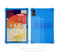 BMPNLSZ Coque pour Lenovo Tab K12, Silicone TPU Cover Souple Cristal Bumper Housse Étui Case + 2 Film Protecteur Verre trempé écran (12,1") - Bleu1