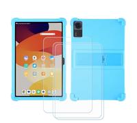 BMPNLSZ Coque pour Lenovo Tab K12, Silicone TPU Cover Souple Cristal Bumper Housse Étui Case + 3 Film Protecteur Verre trempé écran (12,1") - Bleu2
