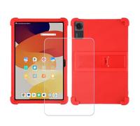 BMPNLSZ Coque pour Lenovo Tab K12, Silicone TPU Cover Souple Cristal Bumper Housse Étui Case + Film Protecteur Verre trempé écran (12,1") - Rouge