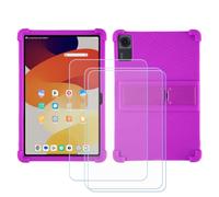 BMPNLSZ Coque pour NEC Lavie Tab T8, Silicone TPU Cover Souple Cristal Bumper Housse Étui Case + 3 Film Protecteur Verre trempé écran (8,7") - La Couleur Violette