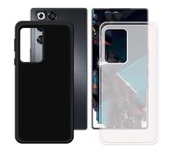 BMPNLSZ Coque pour Nubia RedMagic 11 Pro+, Noir + Translucide Silicone Cover, Bumper Anti-Choc Etui Housse de Protection Case pour (6,85")