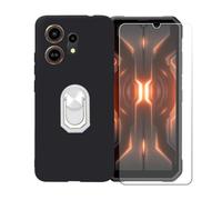 BMPNLSZ Coque pour Oscal Marine 3 + Blanc Anneau de Support Rotatif Amovible à 360 degrés, Noir Silicone TPU Cover Bumper Housse Étui Case + HD Film Protecteur.