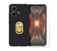 BMPNLSZ Coque pour Oscal Marine 3 + Jaune Anneau de Support Rotatif Amovible à 360 degrés, Noir Silicone TPU Cover Bumper Housse Étui Case + HD Film Protecteur.