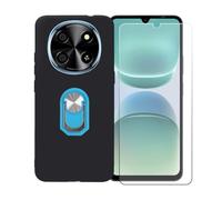 BMPNLSZ Coque pour Oscal Tiger 8 + Bleu Anneau de Support Rotatif Amovible à 360 degrés, Noir Silicone TPU Cover Bumper Housse Étui Case + HD Film Protecteur.