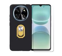 BMPNLSZ Coque pour Oscal Tiger 8 + Jaune Anneau de Support Rotatif Amovible à 360 degrés, Noir Silicone TPU Cover Bumper Housse Étui Case + HD Film Protecteur.