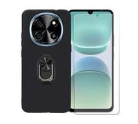 BMPNLSZ Coque pour Oscal Tiger 8 + Noir Anneau de Support Rotatif Amovible à 360 degrés, Noir Silicone TPU Cover Bumper Housse Étui Case + HD Film Protecteur.