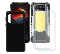BMPNLSZ Coque pour Oukitel WP100 Titan (6,79"), Noir Silicone TPU Cover Bumper Housse Étui Case + [4 pièces] HD Film Protecteur Verre trempé écran.