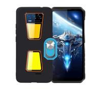 BMPNLSZ Coque pour Oukitel WP58 Pro + Bleu Anneau de Support Rotatif Amovible à 360 degrés, Noir Silicone TPU Cover, Bumper Anti-Choc Etui Housse de Protection Case.