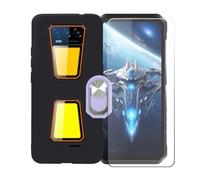 BMPNLSZ Coque pour Oukitel WP58 Pro + Violet Anneau de Support Rotatif Amovible à 360 degrés, Noir Silicone TPU Cover Bumper Housse Étui Case + HD Film Protecteur.