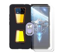 BMPNLSZ Coque pour Oukitel WP58 Pro + Violet Anneau de Support Rotatif Amovible à 360 degrés, Noir Silicone TPU Cover Bumper Housse Étui Case + [2 pièces] Verre trempé écran.