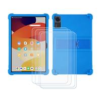 BMPNLSZ Coque pour TCL Tab 10L Gen4 8486A, Silicone TPU Cover Souple Cristal Bumper Housse Étui Case + 4 Film Protecteur Verre trempé écran (10,1") - Bleu1