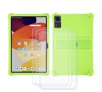 BMPNLSZ Coque pour TCL Tab 10L Gen4 8486A, Silicone TPU Cover Souple Cristal Bumper Housse Étui Case + 4 Film Protecteur Verre trempé écran (10,1") - Vert