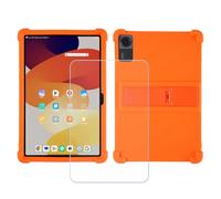 BMPNLSZ Coque pour TCL Tab 10L Gen4 8486A, Silicone TPU Cover Souple Cristal Bumper Housse Étui Case + Film Protecteur Verre trempé écran (10,1") - Couleur Orange