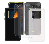 BMPNLSZ Coque pour Ulefone RugKing 3 Pro, Noir + Translucide Silicone Cover Bumper Housse Étui Case + [2 pièces] HD Film Protecteur Verre trempé écran pour (6,56").