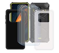 BMPNLSZ Coque pour Ulefone RugKing 3 Pro, Noir + Translucide Silicone Cover Bumper Housse Étui Case + [4 pièces] HD Film Protecteur Verre trempé écran pour (6,56").