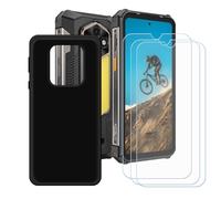 BMPNLSZ Coque pour Ulefone RugKing 5 Pro, Noir Silicone TPU Cover Bumper Housse Étui Case + [3 pièces] HD Film Protecteur Verre trempé écran pour (6,78").