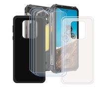 BMPNLSZ Coque pour Ulefone RugKing 5 Pro, Noir + Translucide Silicone Cover Bumper Housse Étui Case + [4 pièces] HD Film Protecteur Verre trempé écran pour (6,78").