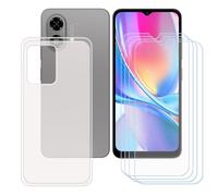 BMPNLSZ Coque pour ZTE Blade A35E, Translucide Silicone TPU Cover Bumper Housse Étui Case + [4 pièces] HD Film Protecteur Verre trempé écran pour (6,6").