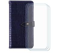 BMPNLSZ Cuir Etui pour Oppo A6X 4G + 3Verre trempé- SBleu-HZEY
