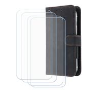 BMPNLSZ PU Cuir Etui pour Logicom EZY + [4 pièces] Verre trempé, HD Anti Rayures Film Protection écran - Fermeture Pliant Coque Cover Housse de Protection pour (5,0") - Noir-XHDFG