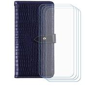 BMPNLSZ PU Cuir Etui pour Oscal Pilot 6 + [4 pièces] Verre trempé, HD Anti Rayures Film Protection écran - Fermeture Pliant Coque Cover Housse de Protection pour (6,78") - SBleu-HZEY