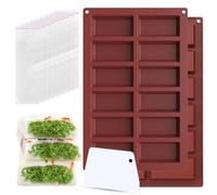 BMSQOFD Moule Silicone Tablette Chocolats Dubai Mini,Moule Pepites Chocolat Carrée Démoulage Facile Pour Protéiné Barre Dragées Céréales Avec Grattoir
