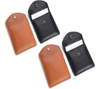 BMTick Lot de 4 cendriers de poche en cuir marron et noir - Cendrier compact, sans odeur et ignifuge, portable et discret - Décoration d'intérieur et accents