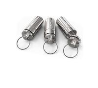 BMTick Mini Cendrier de Poche Portable Anti Odeurs, Capsule avec Système de Vis 5 Couches + Joint en Silicone (Pack de 3) (Argent)
