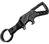 Bmtterqgwo-Porte-Cles Metal Resistance, Mousqueton Ouvre-Bouteille Et 2 Anneaux Pour Hommes Et Femmes Noir