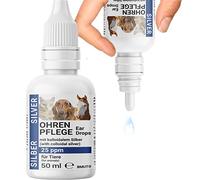 BMUT 1 x 50 ml Gouttes auriculaires pour chiens et chats avec argent colloïdal - 25 ppm - Soin des oreilles, démangeaisons, rougeurs