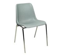 BMV Lot de 4 chaises en plastique gris clair, structure chromée démontée Quantité:1