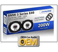 BMW 3 Série E46 Porte Arrière Haut Parleurs Alpine 13cm 5.25 " Voiture Kit 200W