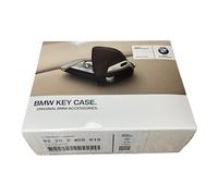 BMW 82-29-2-408-819 Moka Cuir Étui à Clés avec Acier Inoxydable Agrafe, Marron