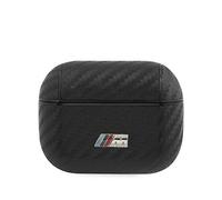BMW AirPods Pro M Collection PC PU Carbone, Compatible avec AirPods Coque avec Logo en métal Noir