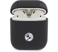 BMW BMA2SSLNA Étui pour AirPods Marine Geniune Leather Logo Argent Noir
