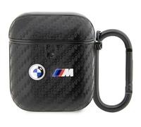 BMW BMA2WMPUCA2 Coque pour AirPods 1/2 Noir Carbone Double Metal Logo