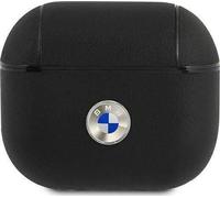 BMW BMA3SSLBK Coque AirPods 3 czarny/black Geniune Leather Silver Logo, ?tui pour ?couteurs + casque, Noir