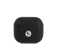 BMW BMA3SSLBK Geniune Leather Silver Logo Étui pour AirPods 3 Noir