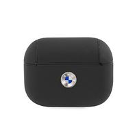 BMW BMAPSSLBK Étui pour AirPods Pro Noir Geniune Leather Silver Logo